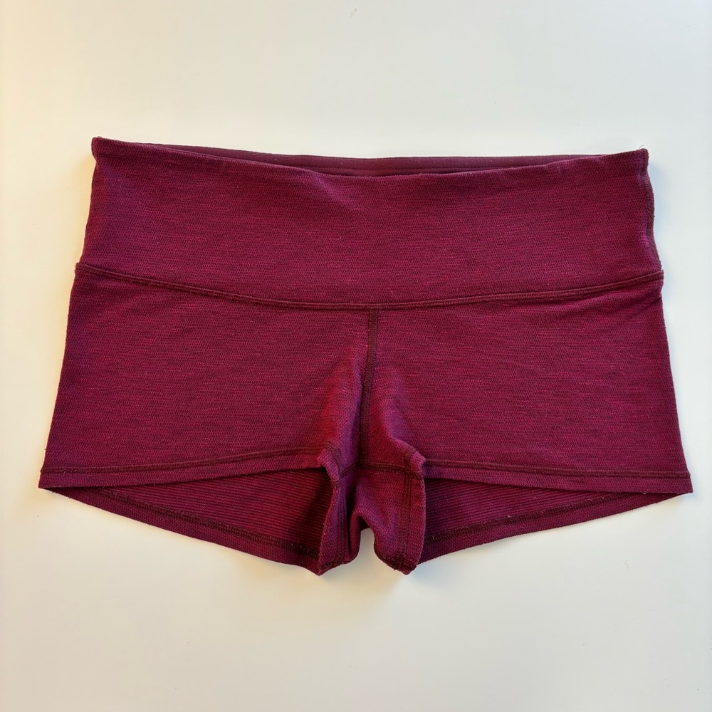Maroon Red textured lululemon athletica Boogie Shorts